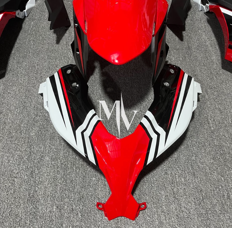 Kawasaki NINJA 250 2013-2017 Red with White & Black ABS Fairings | Motovation Frgs - Image 2