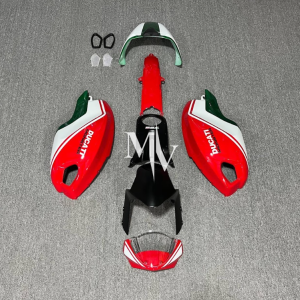 Ducati Monster 696 795 796 1100S Red with Green & White ABS Fairings | Motovation Frgs