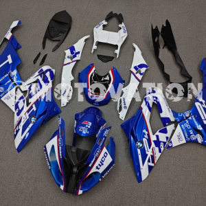 BMW S1000RR 2015-2018 Blue with White ABS Fairings | Motovation Frgs