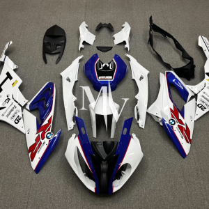 BMW S1000RR 2015-2018 White with Blue ABS Fairings | Motovation Frgs