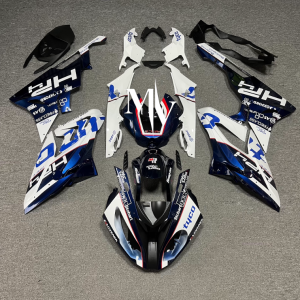 BMW S1000RR 2015-2018 Blue with White ABS Fairings | Motovation Frgs