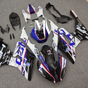 BMW S1000RR 2015-2018 White with Blue & Black ABS Fairings | Motovation Frgs