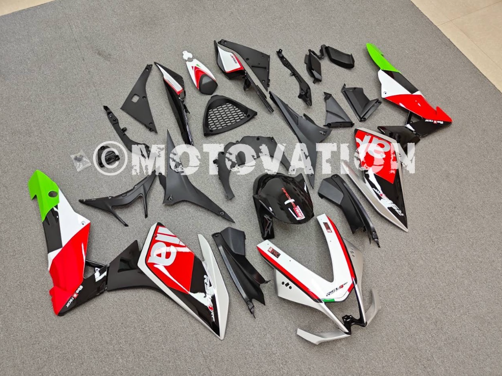 Aprilia Rsx4 2016-2018 White with Red ABS Fairings | Motovation Frgs