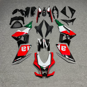 Aprilia Rsx4 2016-2018 Red with White & Green ABS Fairings | Motovation Frgs
