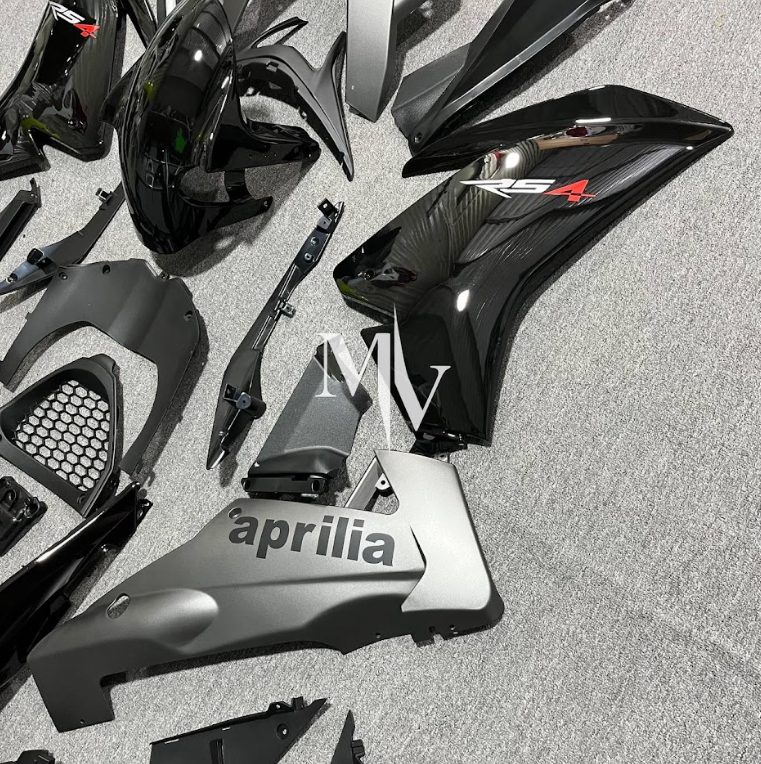 Aprilia Rsx4 2009-2014 Black with Matte Smoke Silver ABS Fairings | Motovation Frgs - Image 3
