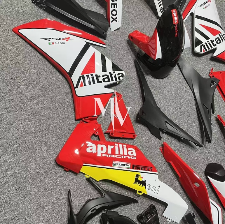 Aprilia Rsx4 2009-2014 Red with White ABS Fairings | Motovation Frgs - Image 3