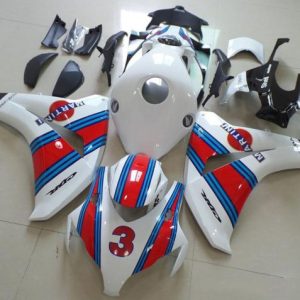 Honda CBR1000RR 2008-2011 White Red Light Blue Martini 3 Honda ABS Fairings | Motovation Frgs