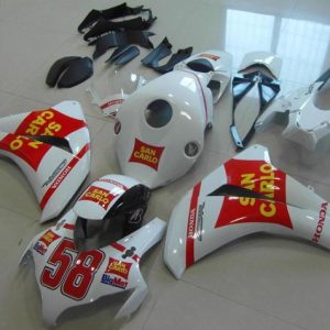 Honda CBR1000RR 2008-2011 White Red Yellow San Carlo 58 ABS Fairings | Motovation Frgs