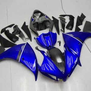 Yamaha YZF R1 2012-2014 Blue White Glossy Black ABS Fairings | Motovation Frgs