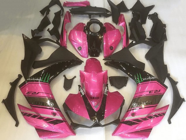 Yamaha YZF R3/R25 2015-2018 Pink Black Green Monster ABS Fairings | Motovation Frgs