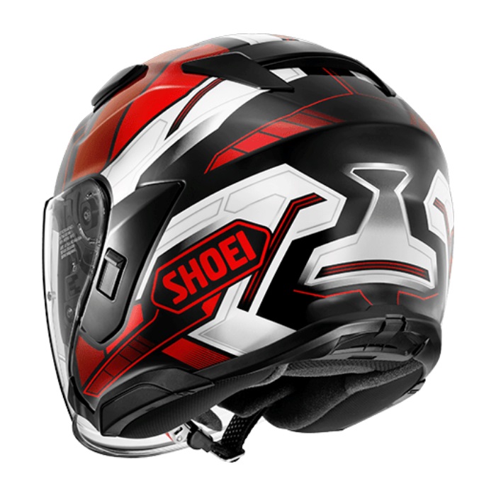 SHOEI J-Cruise3 WHIZZY TC-1 RED/BLACK Jet Helmet - Image 3