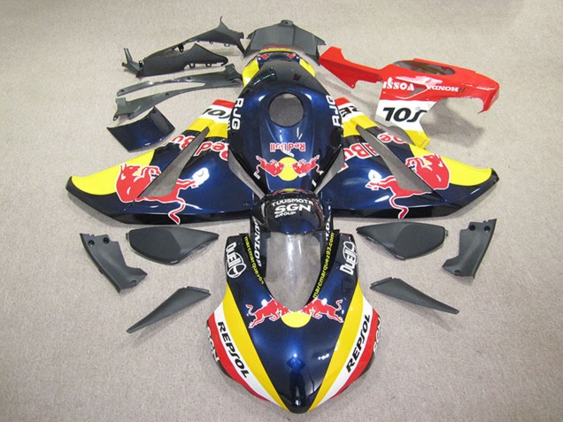 Honda CBR1000RR 2008-2011 Dark Blue Yellow Red Repsol Red Bull ABS Fairings | Motovation Frgs