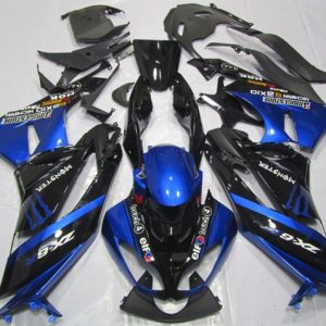 Kawasaki Ninja ZX6R 2009-2012 Blue Glossy Black Elf Touch4 Monster Bridgestone ABS Fairings | Motovation Frgs