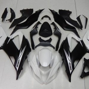 Kawasaki Ninja ZX6R 2013-2018 White Matte Black ABS Fairings | Motovation Frgs