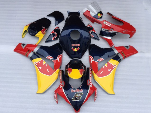 Honda CBR1000RR 2008-2011 Dark Blue Yellow Red Bull ABS Fairings | Motovation Frgs