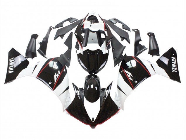 Yamaha YZF R1 2012-2014 White Red Glossy Black ABS Fairings | Motovation Frgs