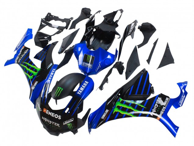 Yamaha YZF R1 2015-2019 Blue Matte Black Green Monster ENEOS ABS Fairings | Motovation Frgs - Image 3
