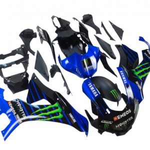 Yamaha YZF R1 2015-2019 Blue Matte Black Green Monster ENEOS ABS Fairings | Motovation Frgs