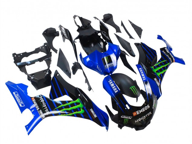 Yamaha YZF R1 2015-2019 Blue Matte Black Green Monster ENEOS ABS Fairings | Motovation Frgs