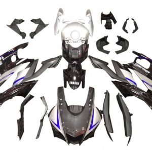 Yamaha YZF R3/R25 2015-2018 Silver Glossy Black Carbon FiberABS Fairings | Motovation Frgs