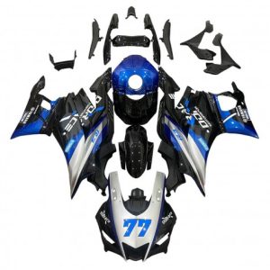 Yamaha YZF R3/R25 2015-2018 Silver Blue Black 77 ABS Fairings | Motovation Frgs