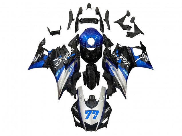 Yamaha YZF R3/R25 2015-2018 Silver Blue Black 77 ABS Fairings | Motovation Frgs