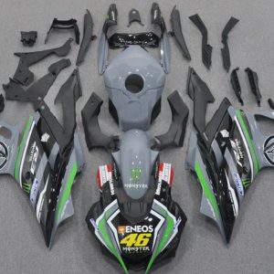 Yamaha YZF R3/R25 2022-2024 Nardo Grey Green Black Monster ENEOS 46 ABS Fairings | Motovation Frgs