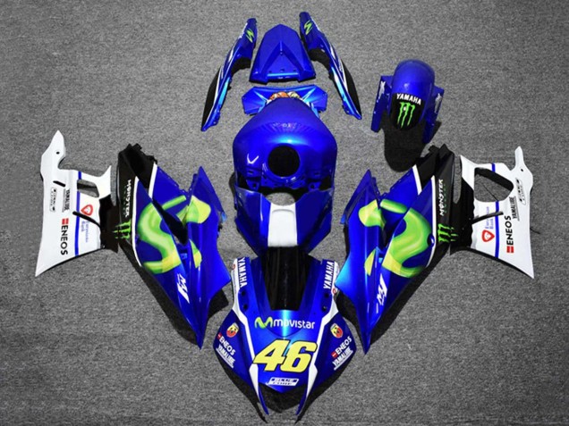 Yamaha YZF R3/R25 2022-2024 Blue Black Green Monster MoviStar Yamalube ENEOS 46 ABS Fairings | Motovation Frgs