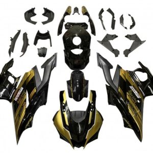 Yamaha YZF R3/R25 2022-2024 Gold Glossy Black ABS Fairings | Motovation Frgs