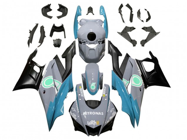 Yamaha YZF R3/R25 2022-2024 Nardo Grey Blue Green Black Petronas ABS Fairings | Motovation Frgs