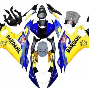 Yamaha YZF R6 2008-2016 Yellow Blue Black Bardahl ABS Fairings | Motovation Frgs
