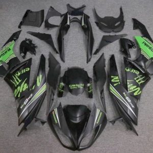 Kawasaki Ninja ZX6R 2009-2012 Matte Black Green Monster ABS Fairings | Motovation Frgs