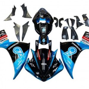 Yamaha YZF R1 2009-2011 Black Light Blue Red Petronas ABS Fairings | Motovation Frgs