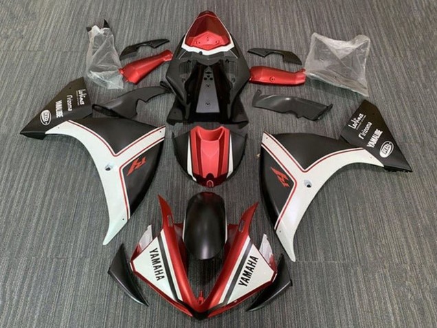 Yamaha YZF R1 2009-2011 White Red Matte Black ABS Fairings | Motovation Frgs