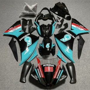 Yamaha YZF R1 2012-2014 Glossy Black Blue Petronas ABS Fairings | Motovation Frgs