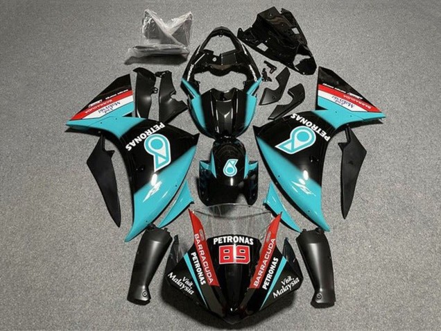 Yamaha YZF R1 2012-2014 Glossy Black Blue Petronas ABS Fairings | Motovation Frgs