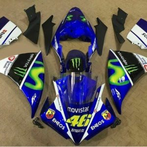 Yamaha YZF R1 2012-2014 Blue White Black Green MoviStar Monster ENEOS ABS Fairings | Motovation Frgs