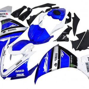 Yamaha YZF R1 2012-2014 Blue White Black Green IVECO Yamalube Monster ABS Fairings | Motovation Frgs