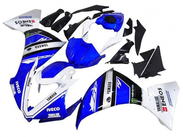 Yamaha YZF R1 2012-2014 Blue White Black Green IVECO Yamalube Monster ABS Fairings | Motovation Frgs