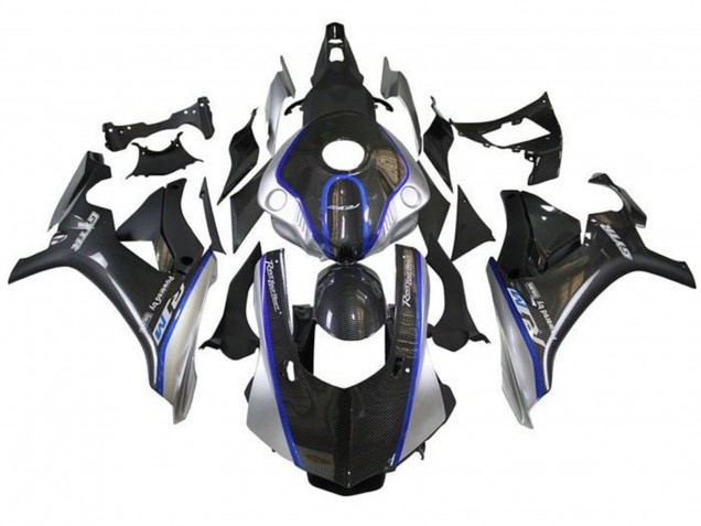 Yamaha YZF R1 2015-2019Faux Carbon Fiber Silver Blue R1M ABS Fairings | Motovation Frgs