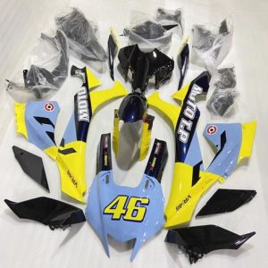 Yamaha YZF R1 2020-2025 Blue Yellow Glossy Black Moto T.P 46 ABS Fairings | Motovation Frgs