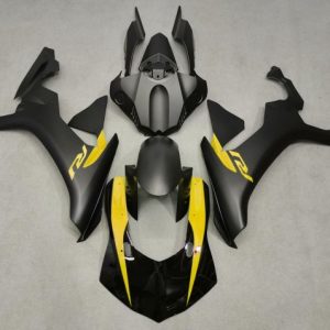 Yamaha YZF R1 2020-2025 Black Matte Black Yellow ABS Fairings | Motovation Frgs