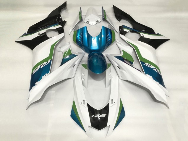 Yamaha YZF R6 2017-2025 White Blue Green ABS Fairings | Motovation Frgs