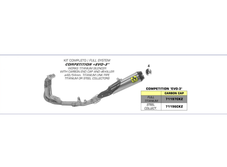 COMPLETE EXHAUST COMPETITION EVO3 ARROW TITANIUM YAMAHA R6 2017-2022 - Full System - Image 2