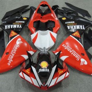 Yamaha YZF R1 2009-2011 Red White Black Santander Red ABS Fairings | Motovation Frgs