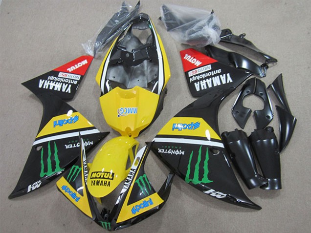 Yamaha YZF R1 2009-2011 Yellow White Black Red Green Motul Monster ABS Fairings | Motovation Frgs