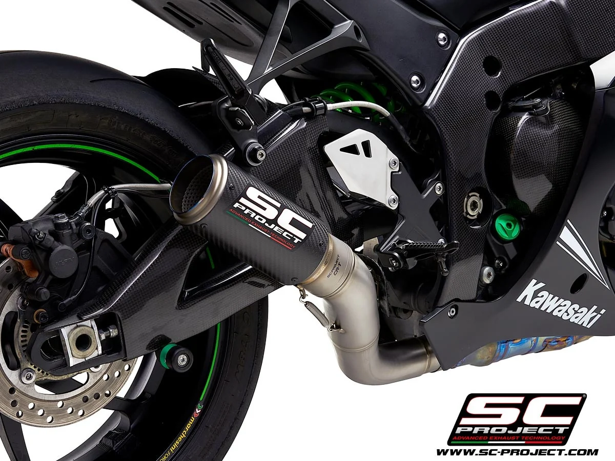 SC-PROJECT - CR-T Slip-on Silencer & Full Titanium Catalyzer Cancel Pipe for NINJA ZX-10R / RR '16