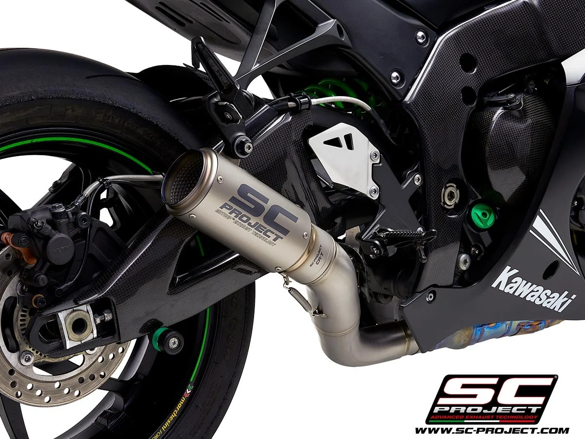 SC-PROJECT - CR-T Slip-on Silencer & Full Titanium Catalyzer Cancel Pipe for NINJA ZX-10R / RR '16 - Image 5